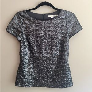 Dark Silver Sequin Blouse